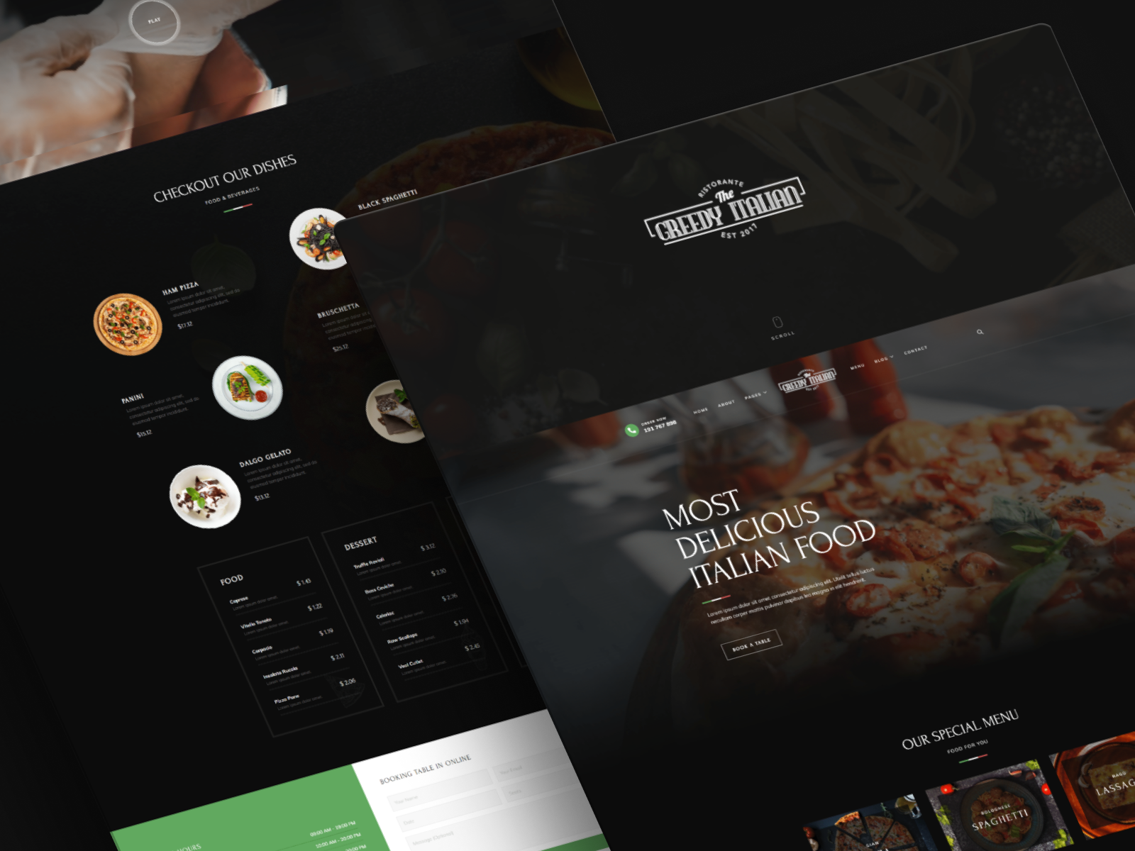 Italian restaurant website
